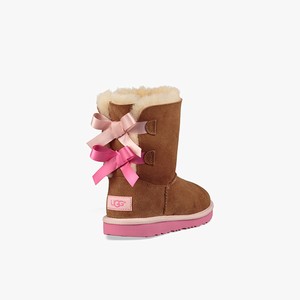 Ugg Bailey Bow II Klassiska Stövlar Barn Bruna/Rosa (084597FPM)